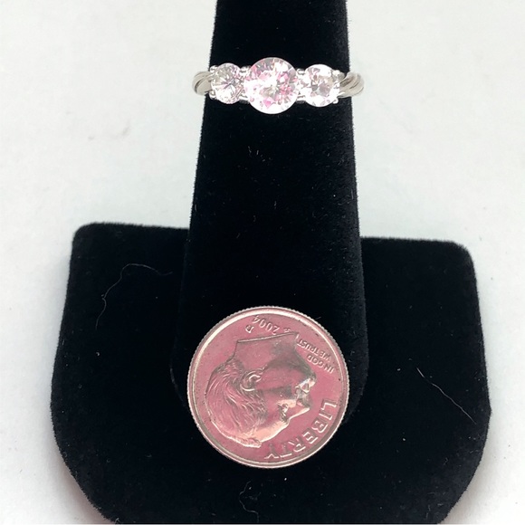 Sterling Silver Three Sparkling Stone Ring - Picture 14 of 14